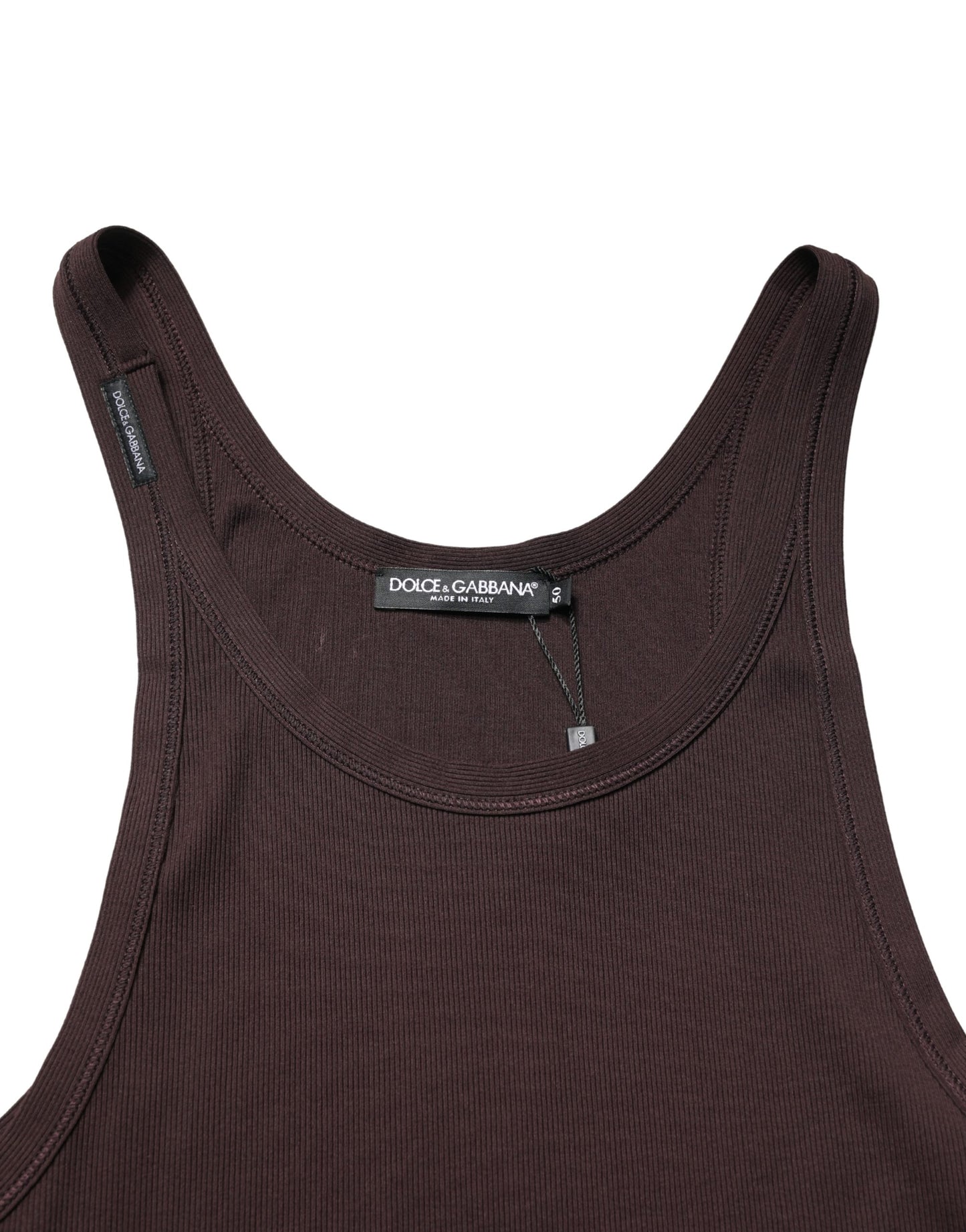 Brown Sleeveless Round Neck Tank Top T-shirt