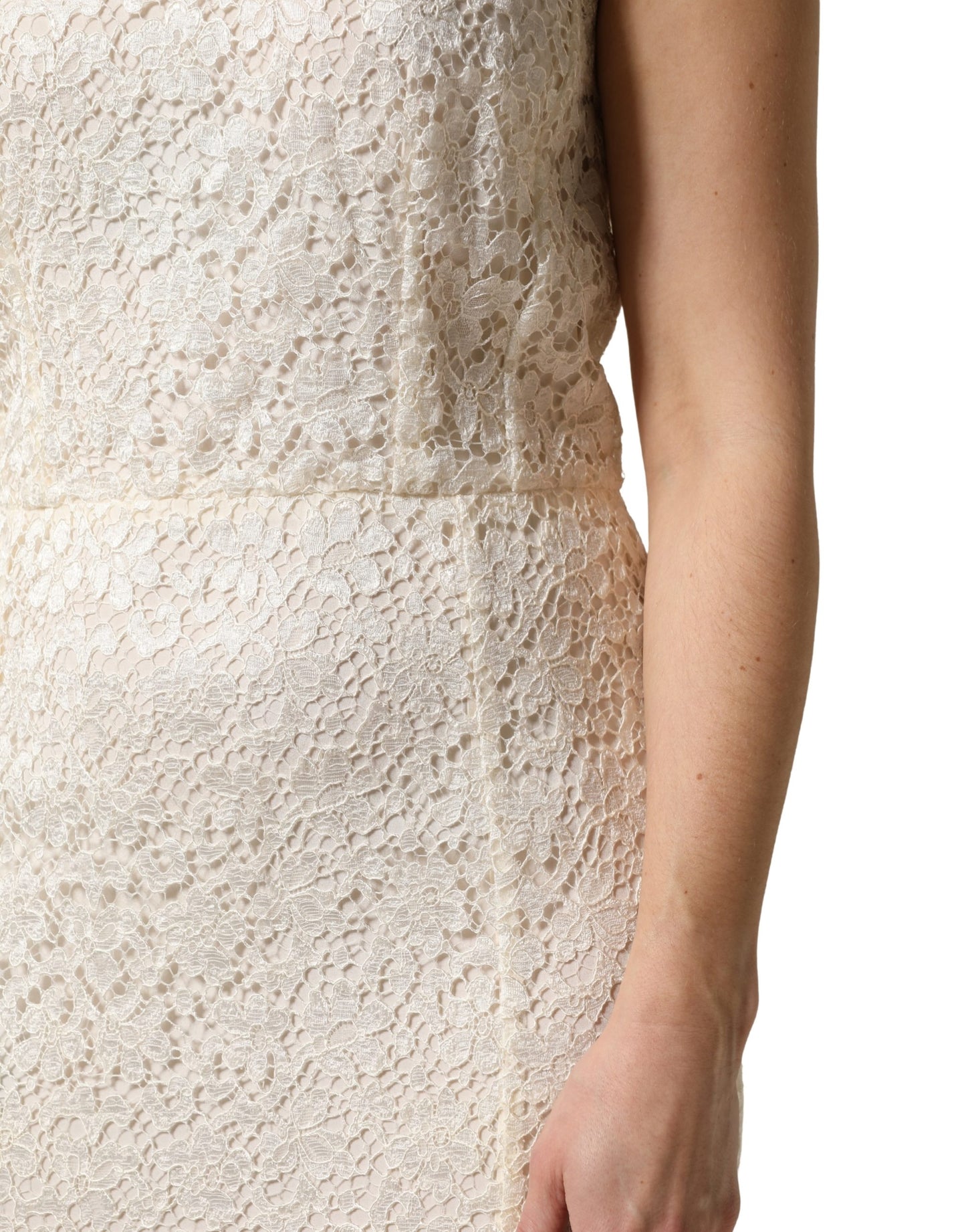 White Lace Viscose Sheath Long Gown Dress