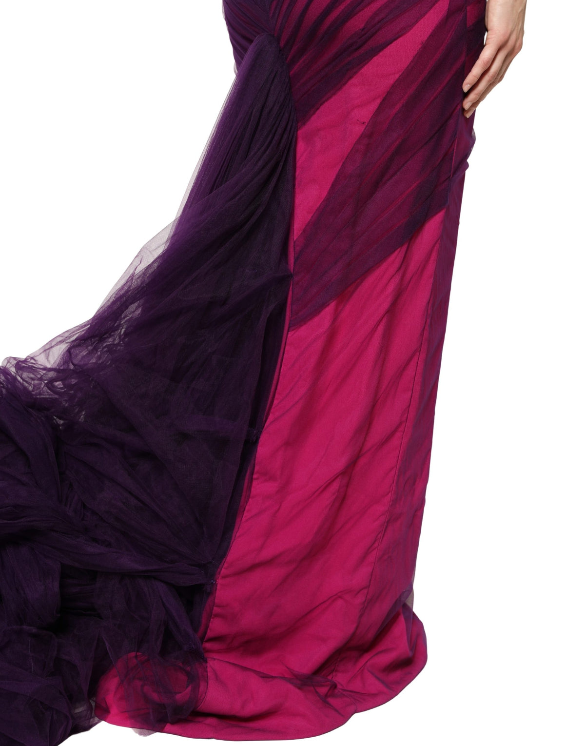 Pink Black Strapless Sheath Mermaid Dress