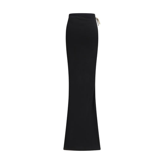 Black Cotton Long Skirt