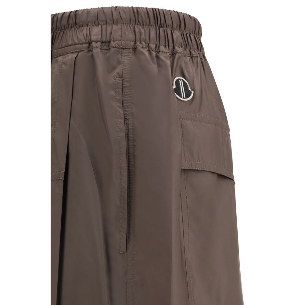 Brown Polyester Bermuda Shorts