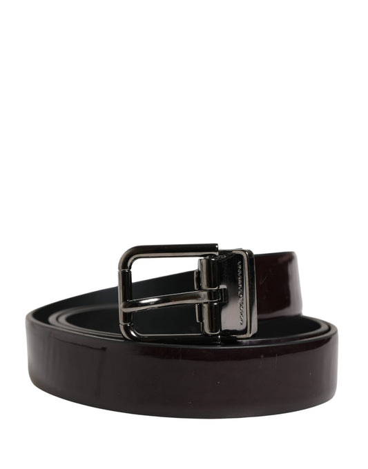 Men Black Classic Leather Metal Buckle Belt