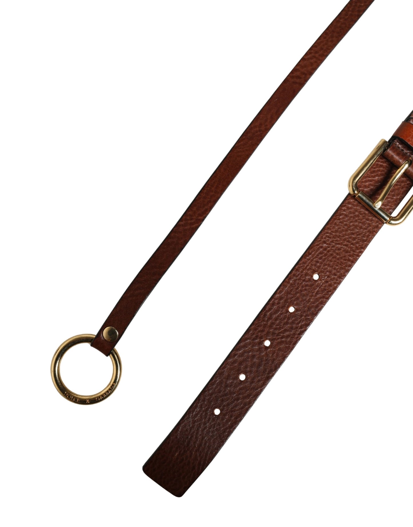 Men Brown Classic Leather Metal Buckle Belt