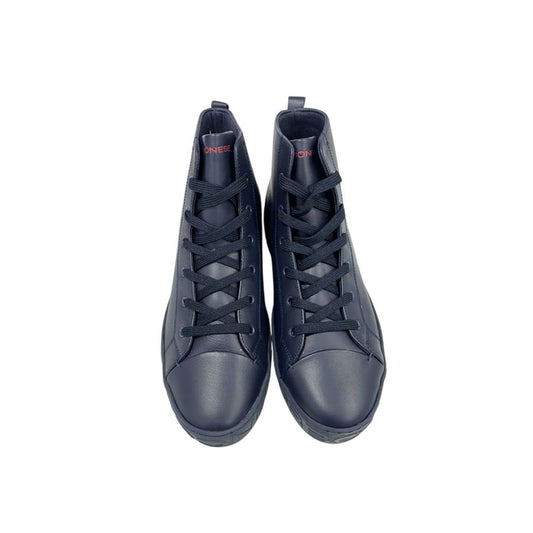 Blue Genuine Leather Men Sneaker