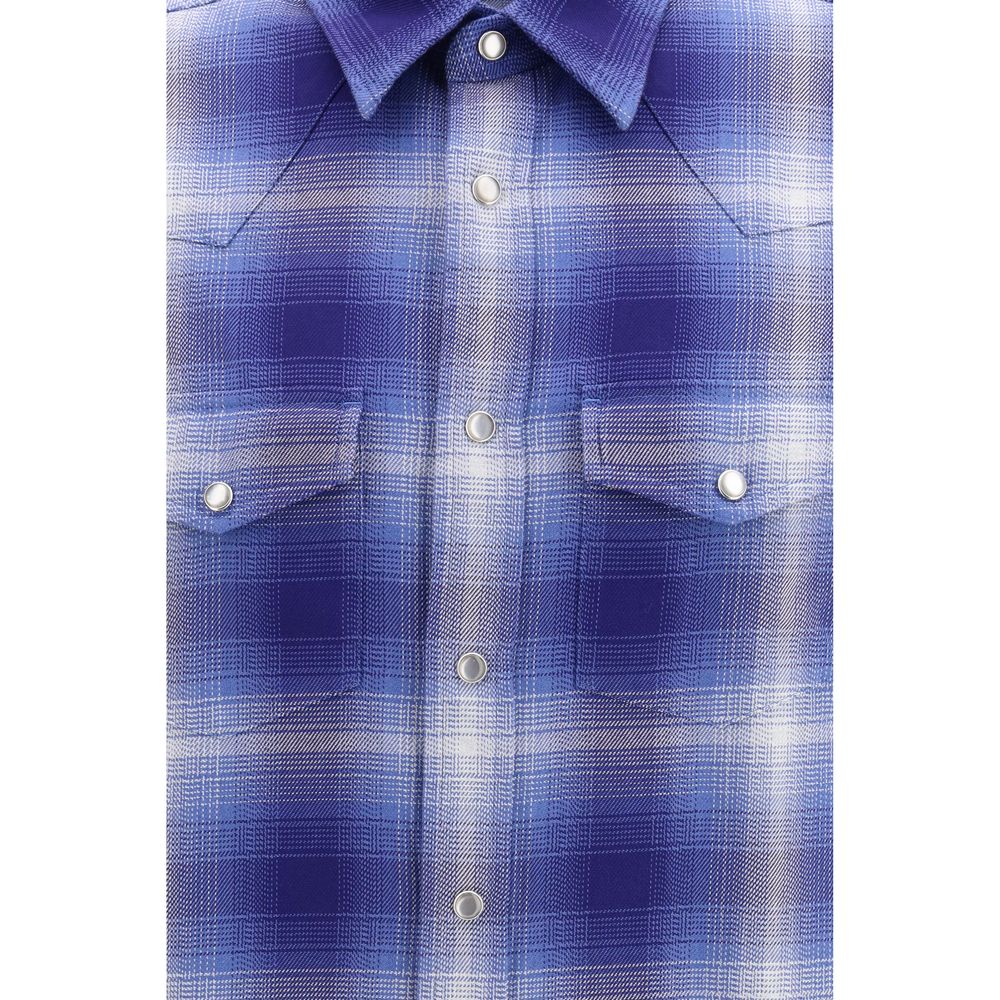 Blue Cotton Pattern Shirt