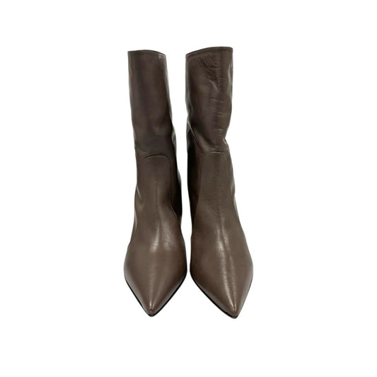 Brown Leather Women Boot
