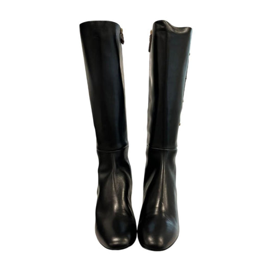 Black Leather Women Boot