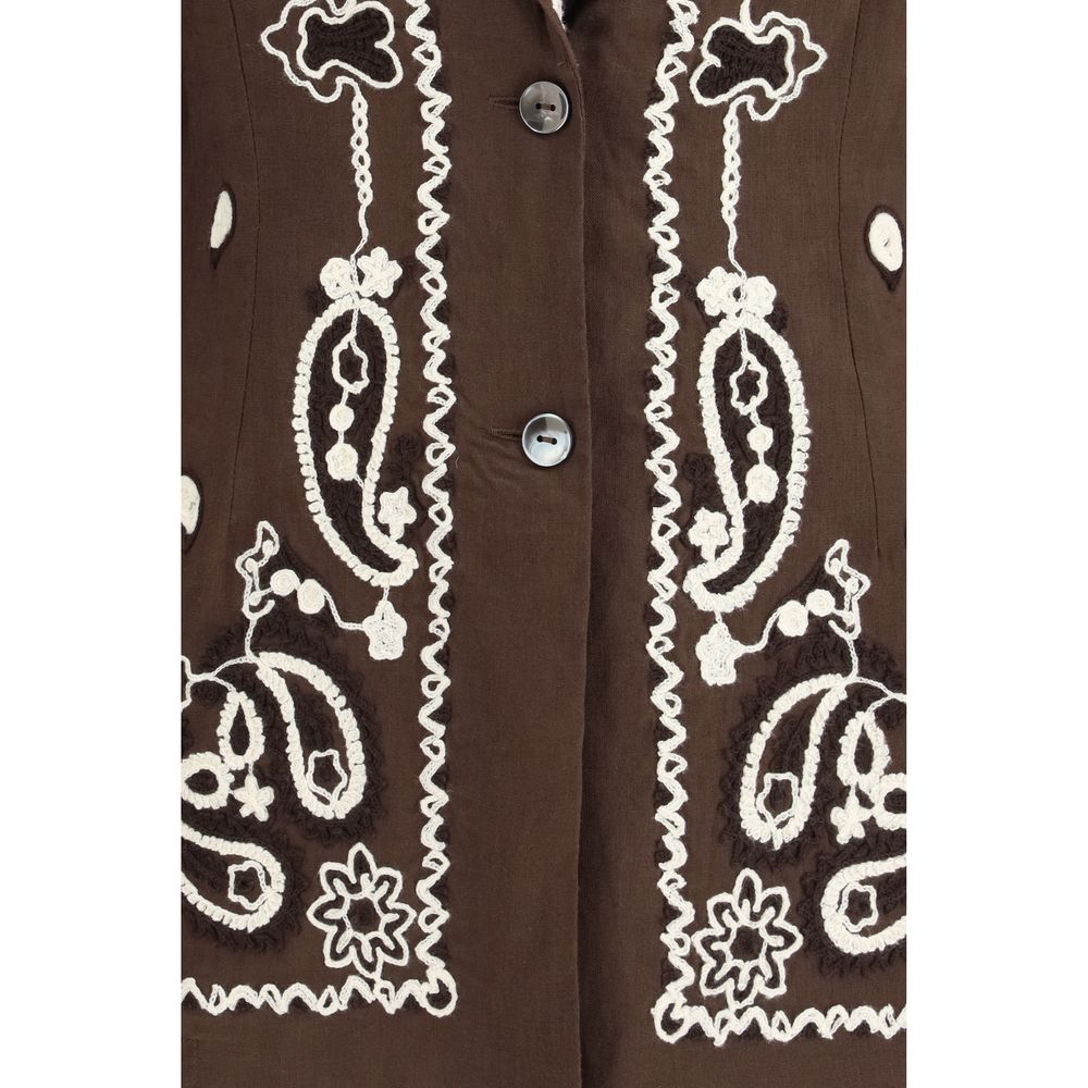 Brown Linen Pattern Shirt