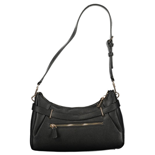 Black Polyurethane Women Handbag