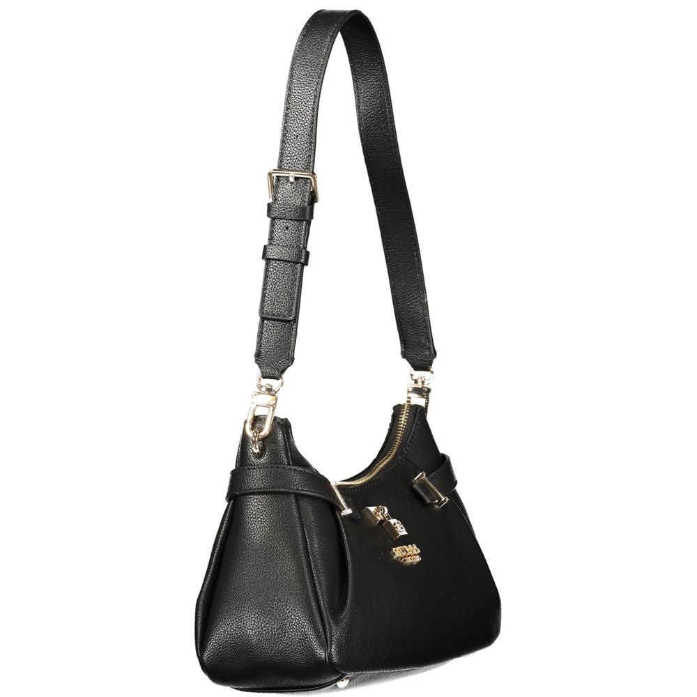 Black Polyurethane Women Handbag
