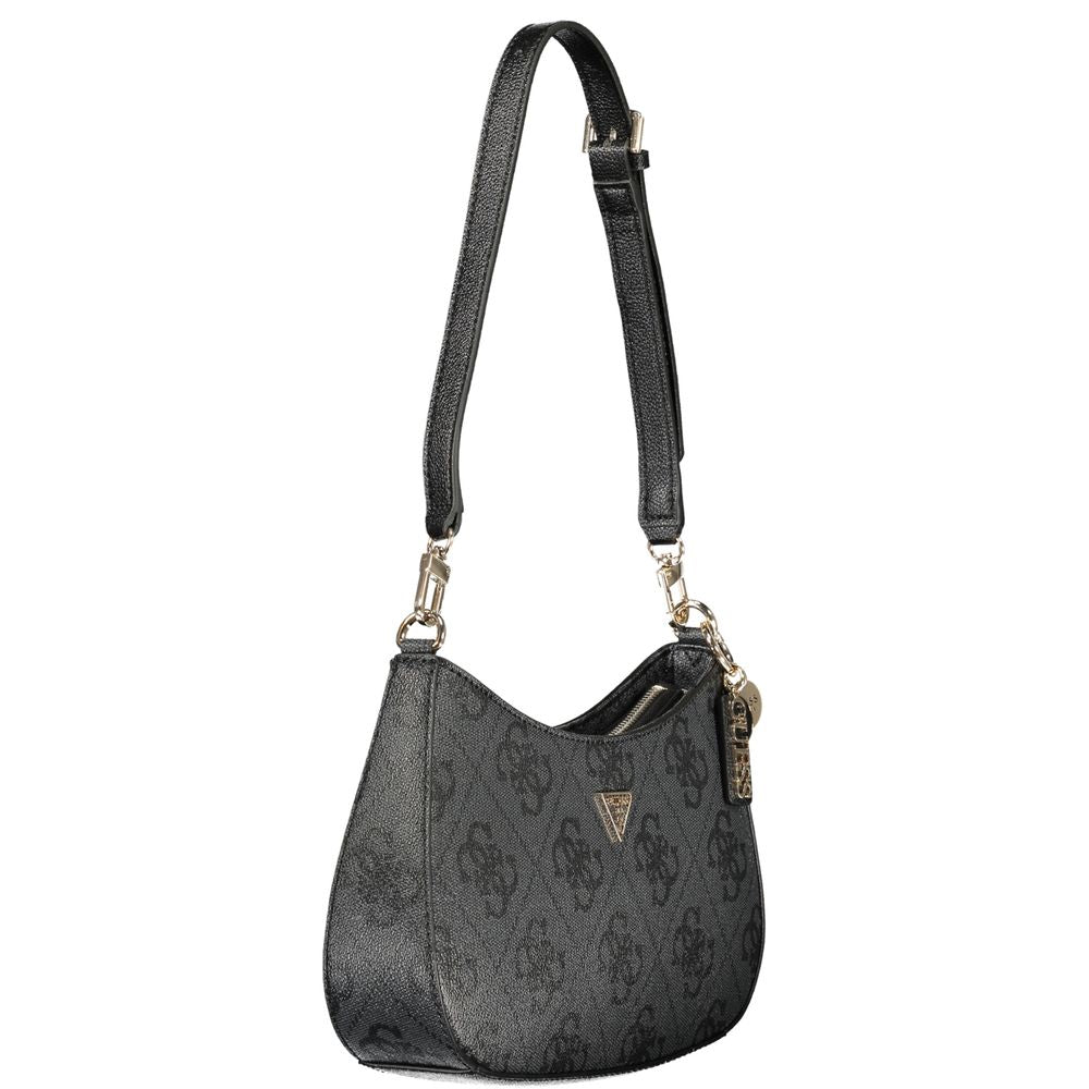 Black Polyurethane Women Handbag