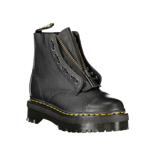 Black Leather Unisex Ankle Boot