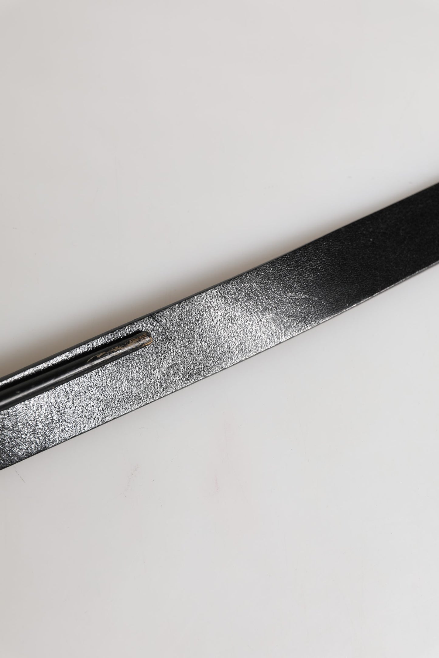 Men Black Classic Leather Logo Buckle Belt