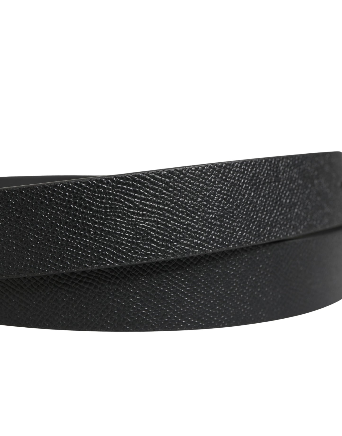 Men Black Classic Leather Logo Buckle Belt
