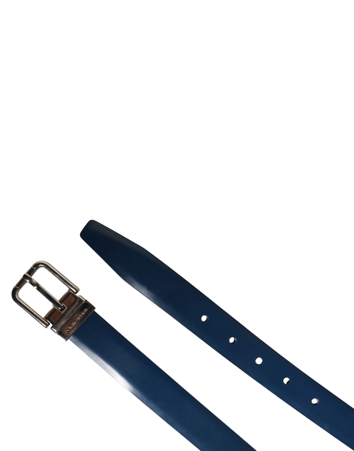 Men Blue Classic Leather Metal Buckle Belt