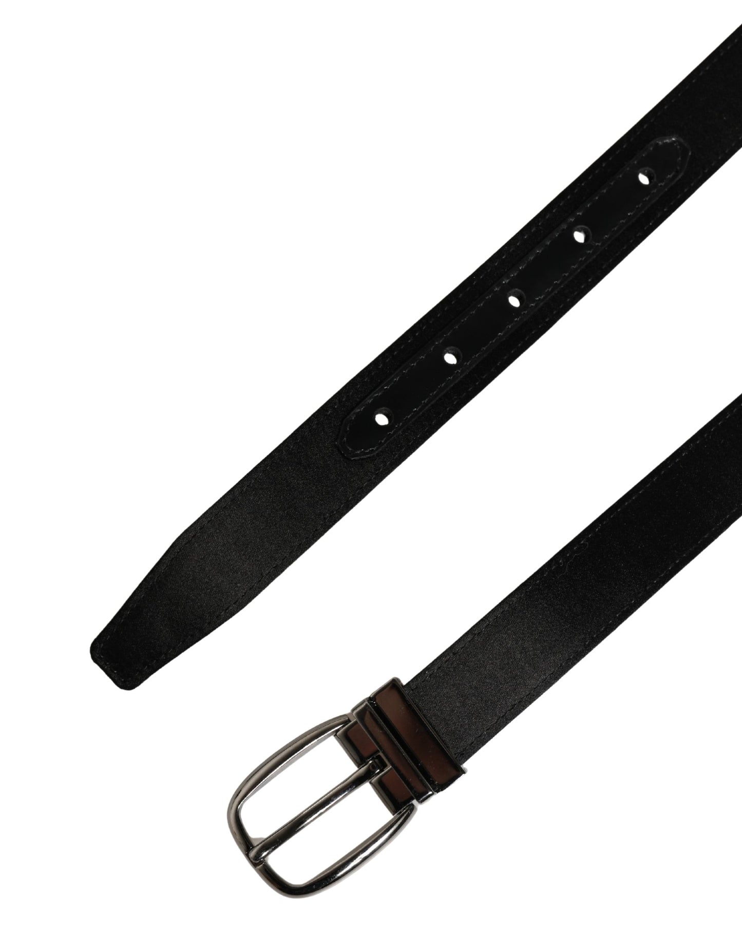 Men Black Classic Leather Metal Buckle Belt