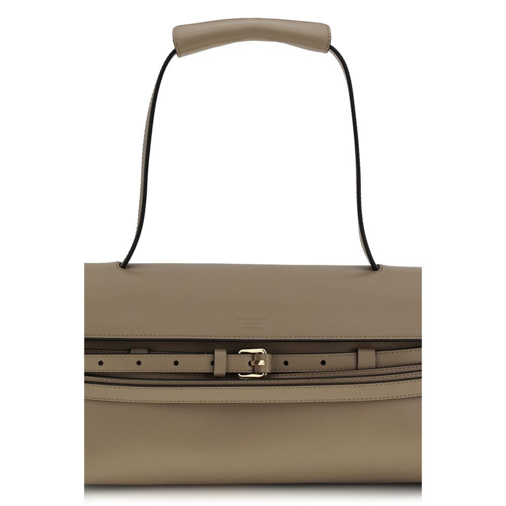 Beige Calf Leather Bos Taurus Handbag