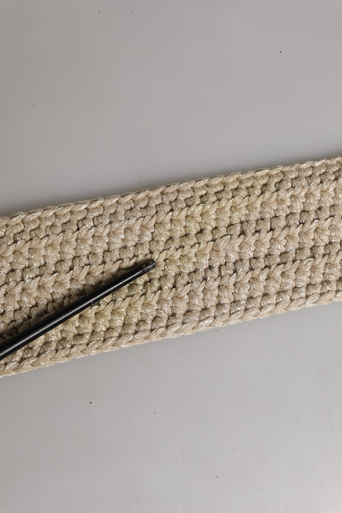 Beige Woven Vintage Metal Buckle Waist Belt