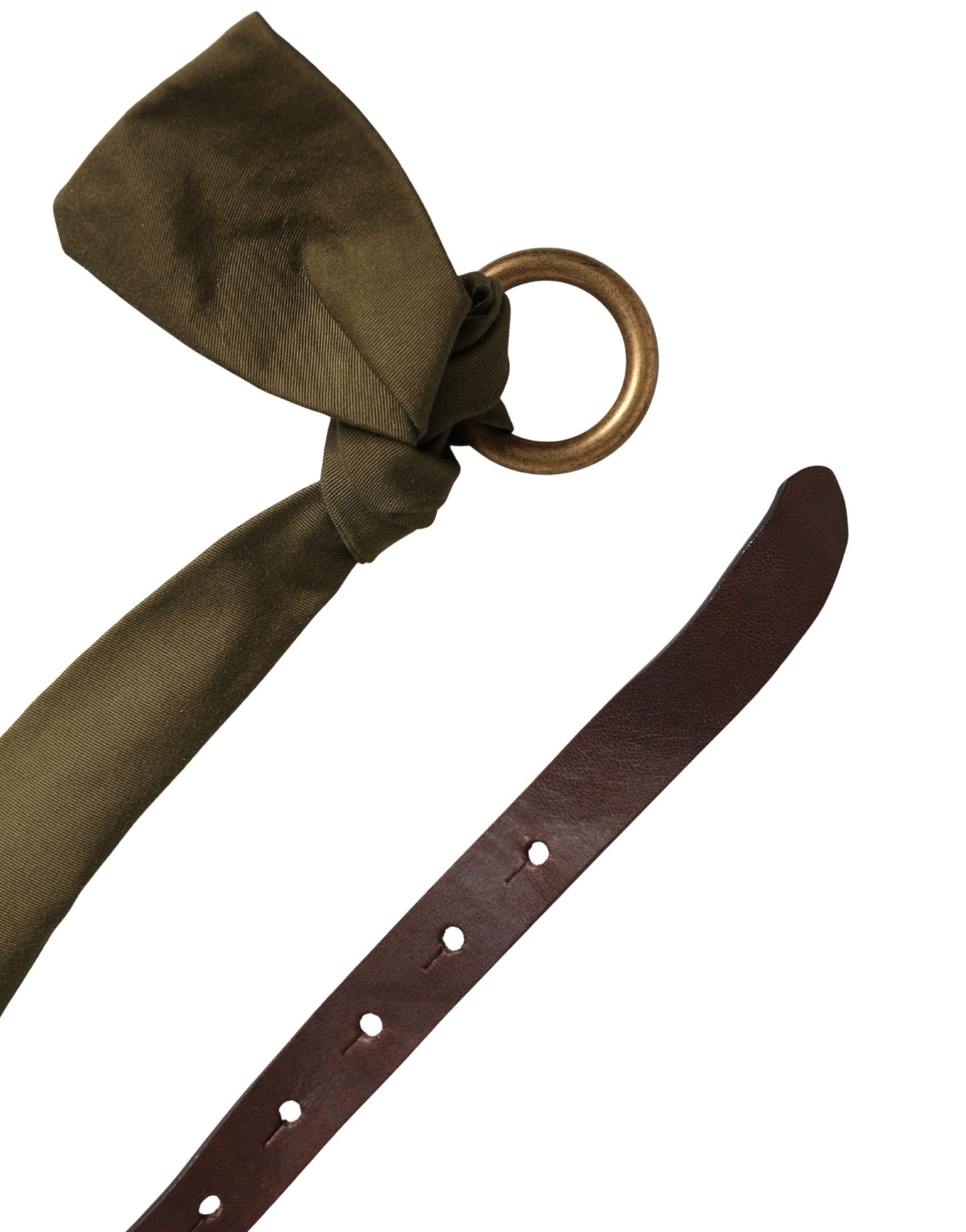 Army Green Cotton Round Buckle Waist Belt
