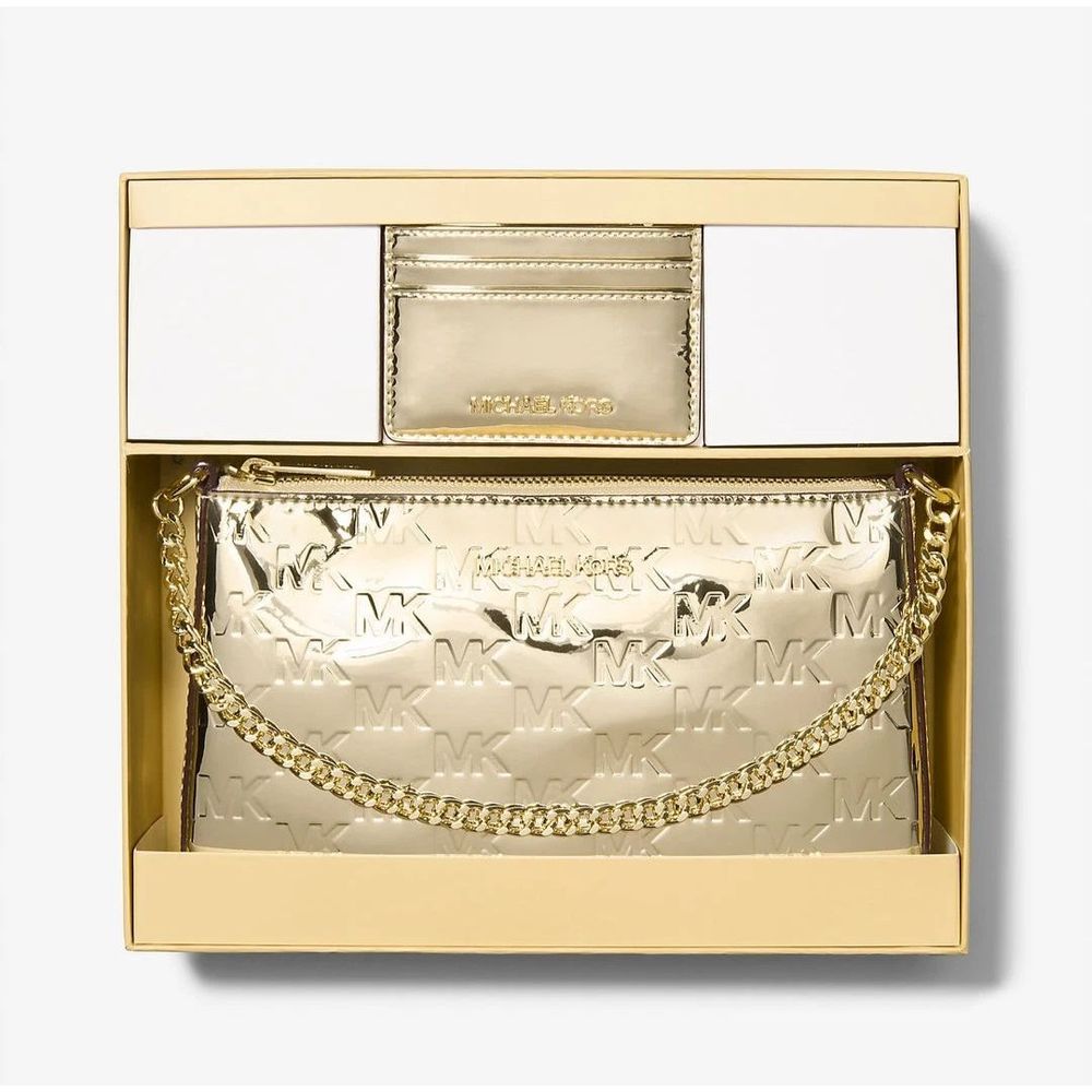 Gold Canvas Clutch Bag