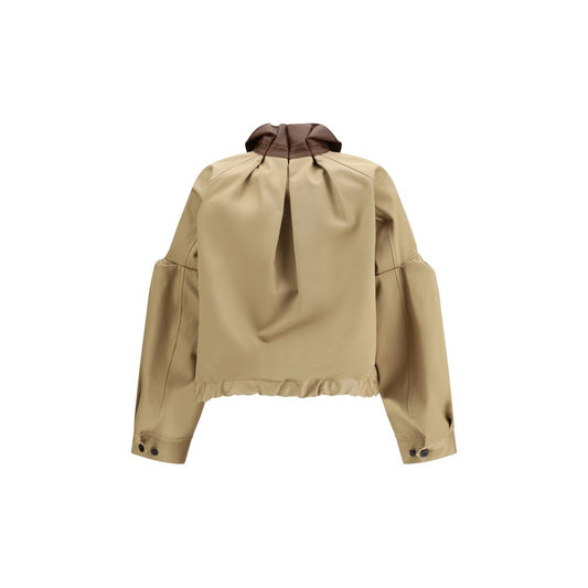 Beige Cotton Bomber