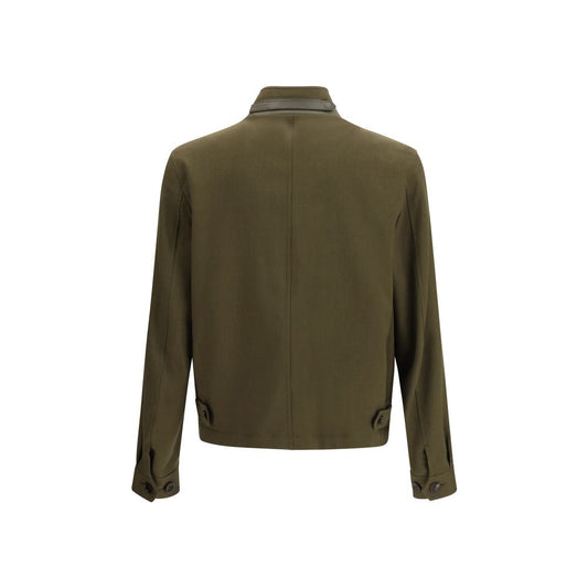 Bicolor Fleece Wool Biker Jacket