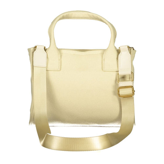 Beige Cotton Women Handbag