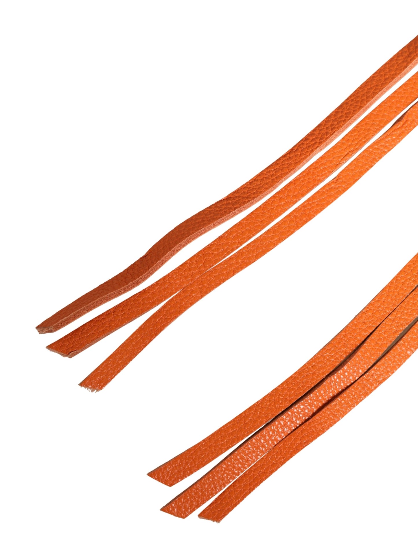 Orange Leather Chain Waist Metal Buckle Belt