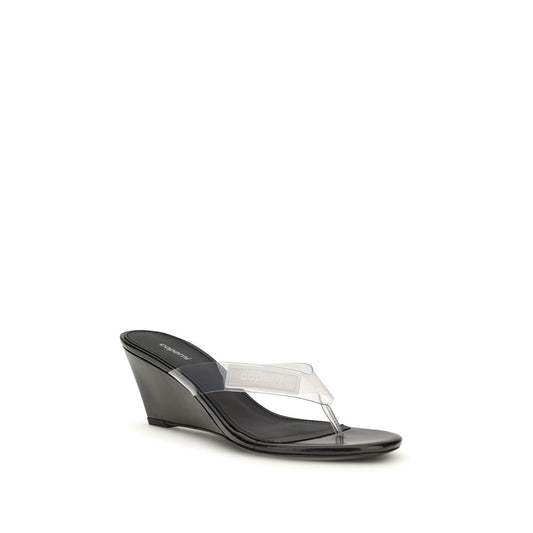 Black Pvc Flip-Flop Sandals