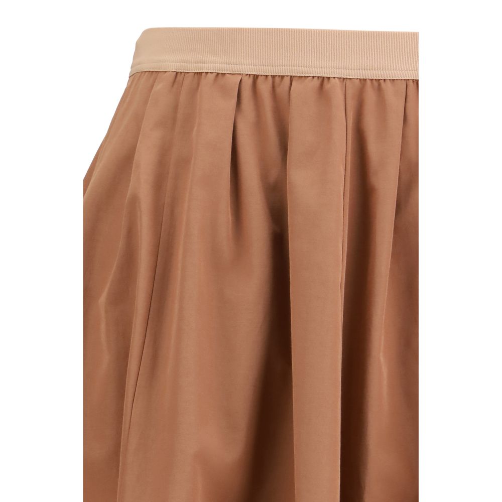 Multicolor Polyester Midi Skirt