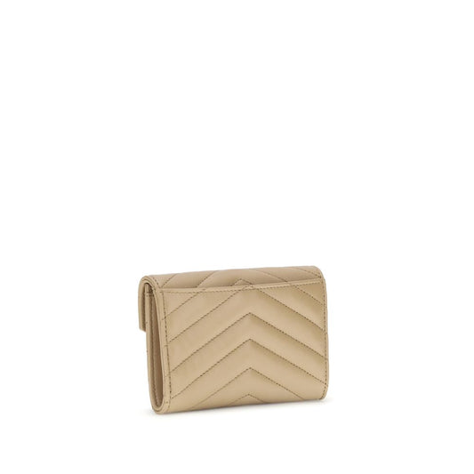 Beige Calf Leather Bos Taurus Wallet
