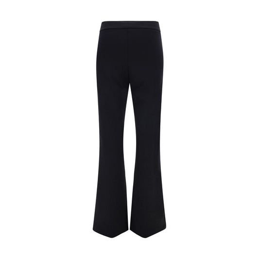 Black Elastane Flared Pants