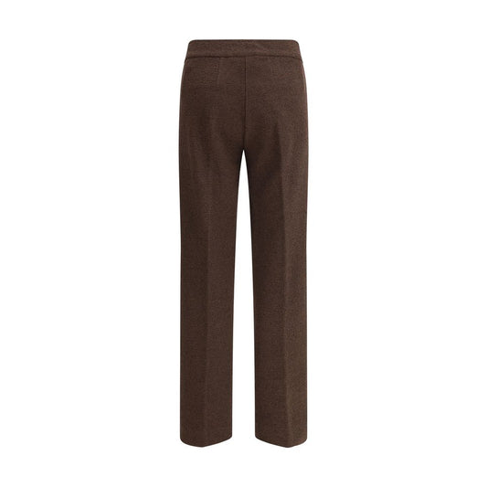 Brown Polyester Casual Pants