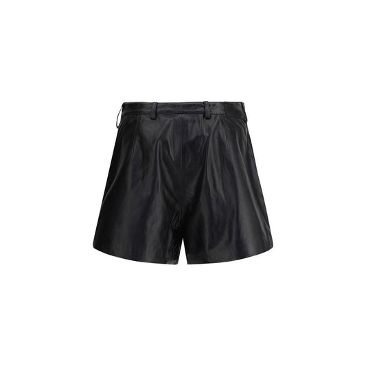 Black Calf Leather Bos Taurus Bermuda Shorts