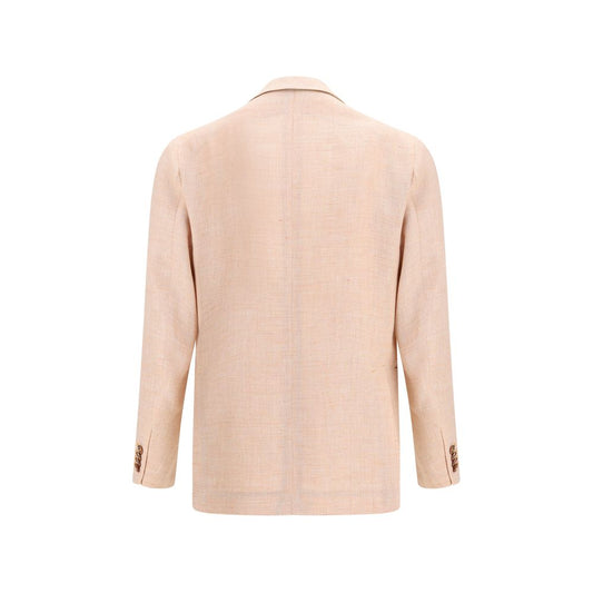 Orange Fleece Wool Blazer