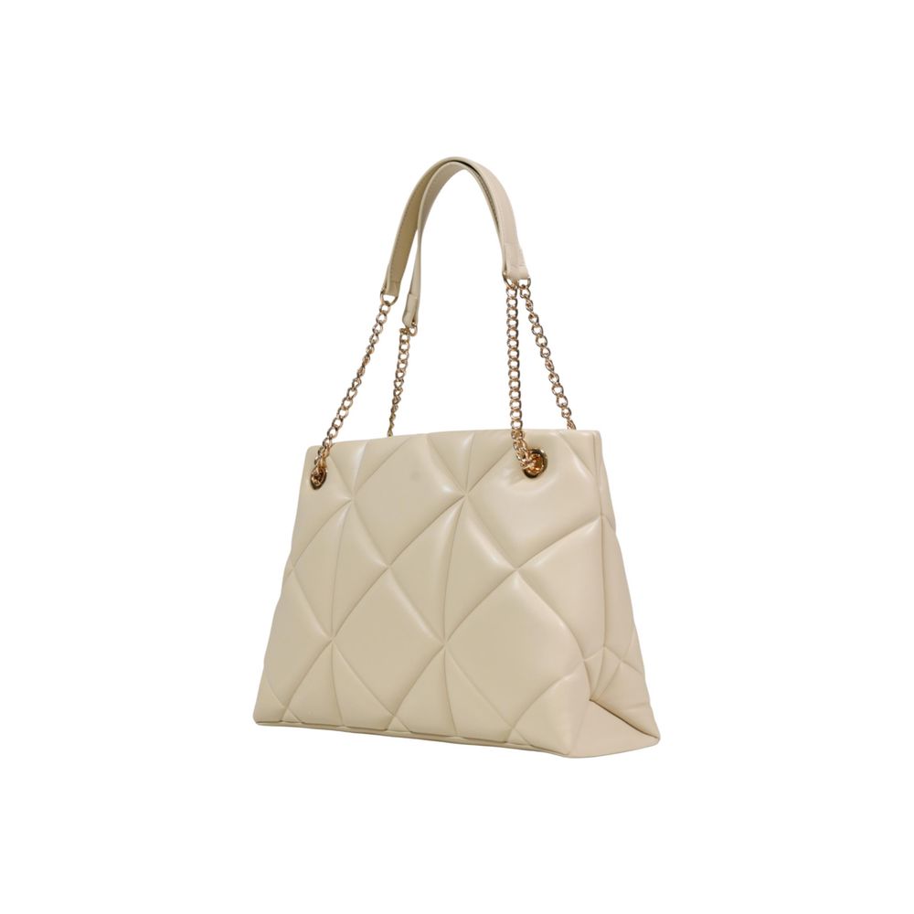 Beige Artificial Leather Handbag