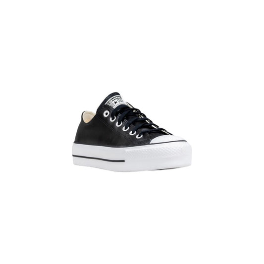 Black Leather Low Top Sneakers