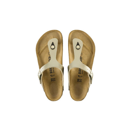 Gold Synthetic Flat Sandals