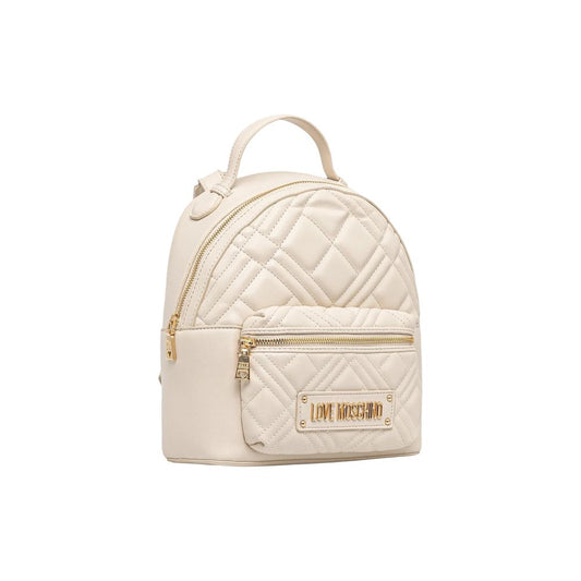 Beige Polyethylene Backpack