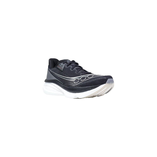 Black And White Textile Athletic Sneakers