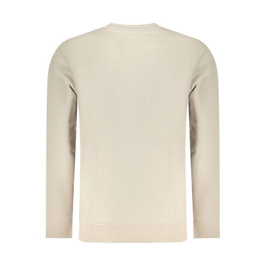 Beige Cotton Men Sweatshirt
