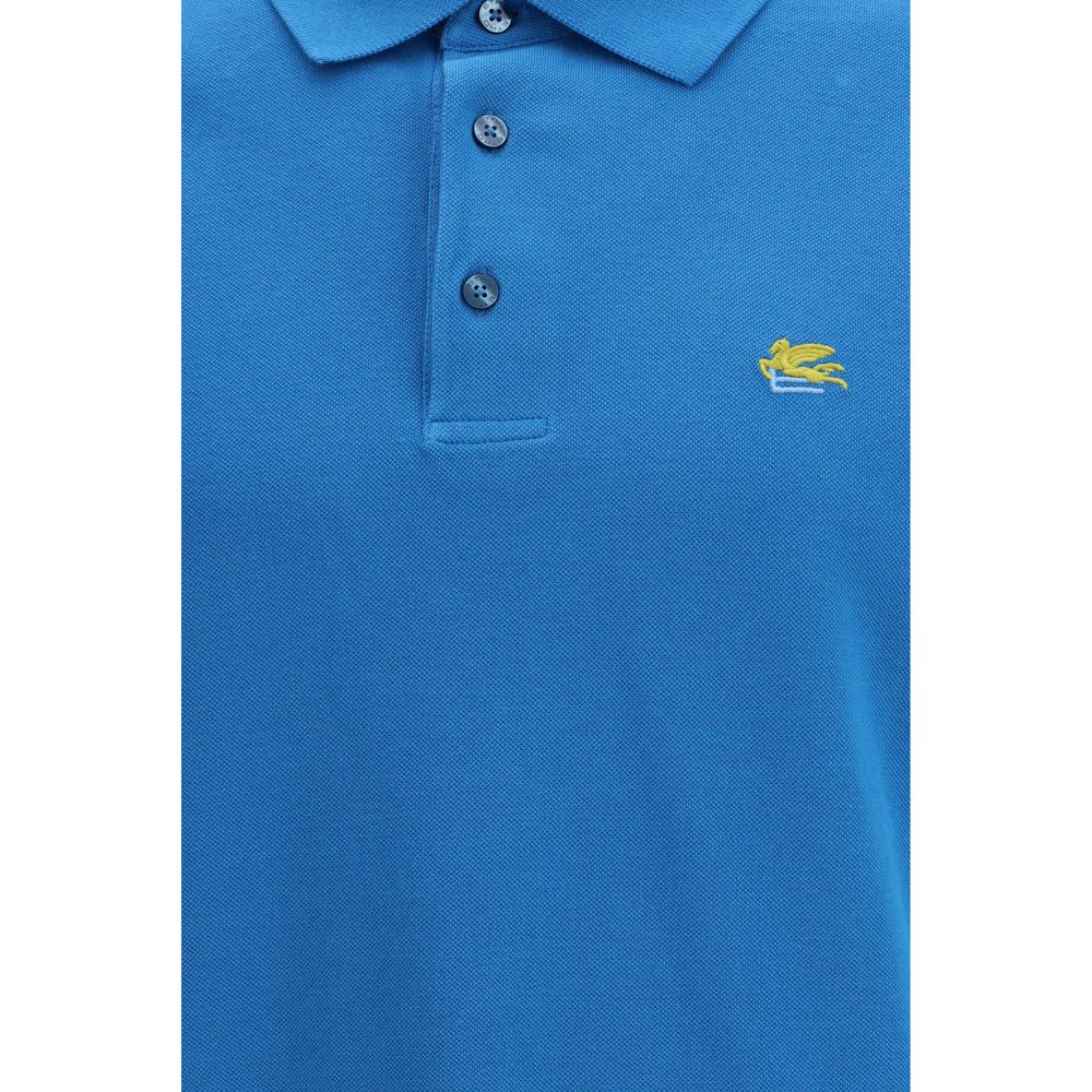 Blue Cotton Polo Shirt