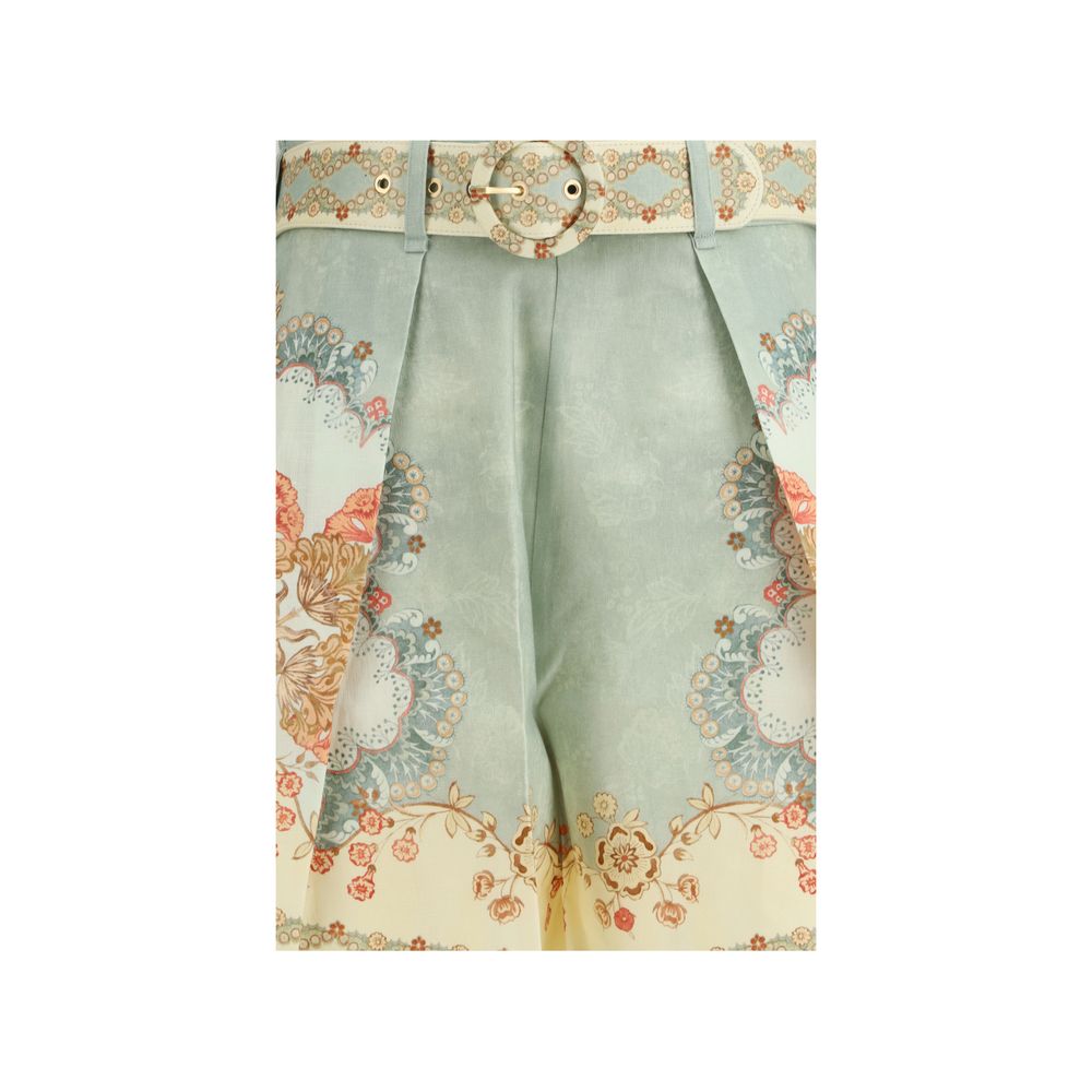 Multicolor Linen Bermuda Shorts