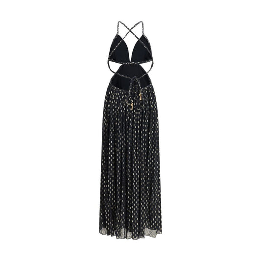 Black Viscose Long Dress