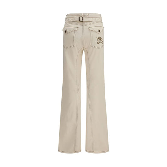 Beige Cotton Bootcut Jeans