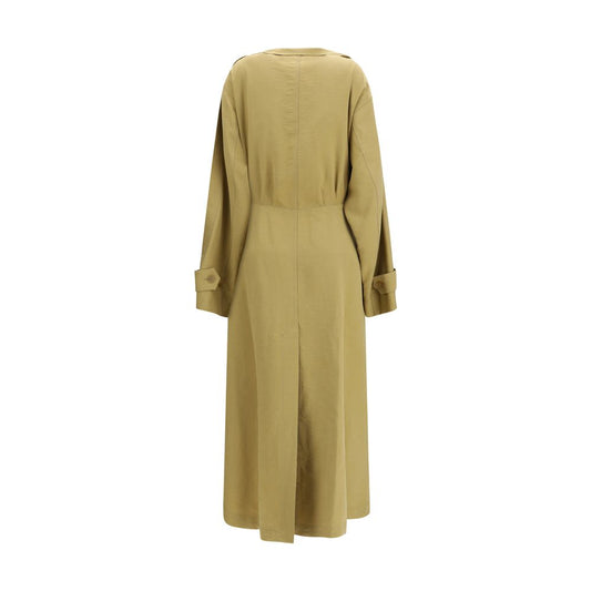 Beige Lyocell Trench Coat