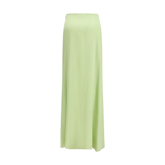 Bicolor Silk Long Skirt