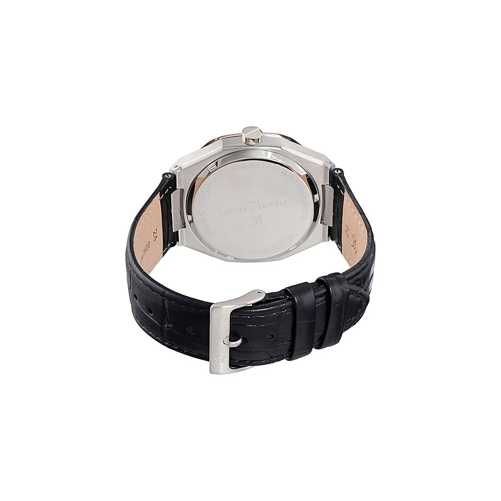 Black Leather Dress Watch