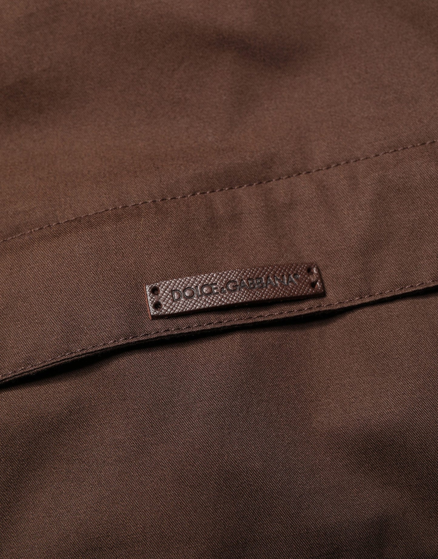 Brown Beige Cotton Zip Windbreaker Jacket