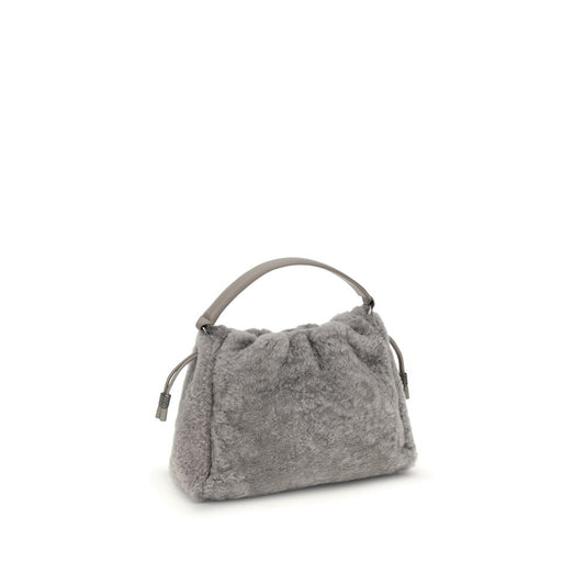 Gray Fur Shoulder Bag